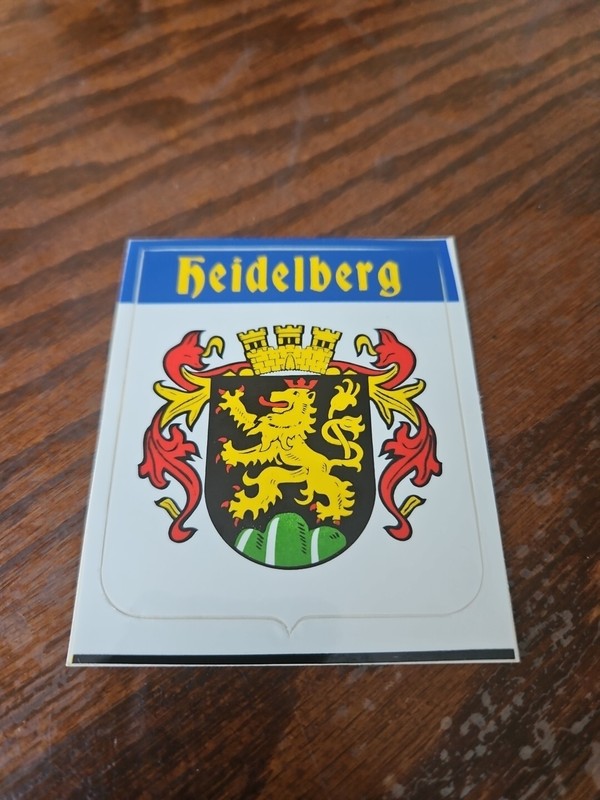 Heidelberg Coat of Arms Crest Sticker European Germany Vintage Rare Lion Towers