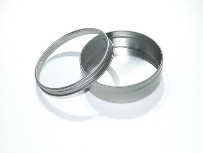 8 oz Round Metal Window See Through Slip-Lid Tin Can Container - Use With Crafts