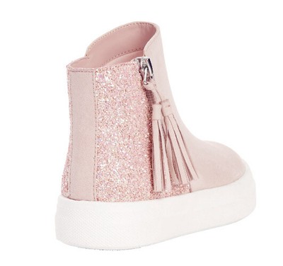 blush color sneakers