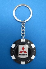 MITSUBISHI LOGO POKER CHIP DICE KEYRING KEY RING CHAIN #043