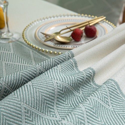 Enova Home Quality Washable Wrinkle Free Cotton Linen Tablecloth with Tassel - Picture 28 of 46