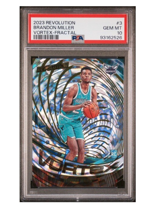 2023 PANINI REVOLUTION VORTEX 3 BRANDON MILLER FRACTAL PSA-10