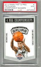 2012 Past and Present Tim Duncan Championship Banners PSA 9