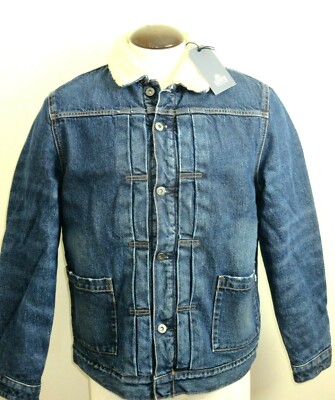 levi's MADE and CRAFTED stone wash sherpa trucker jacket shawl collar type 2 levi's MADE and CRAFTED stone wash sherpa trucker jacket shawl collar type 2
