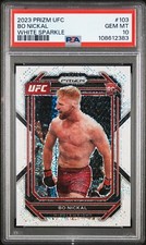 Bo Nickal 2023 Prizm UFC Rookie White Sparkle PSA 10