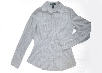 Chemisier cintré Mango gris petits carreaux Rétro Chic Manches longues boutons - Photo 1/4
