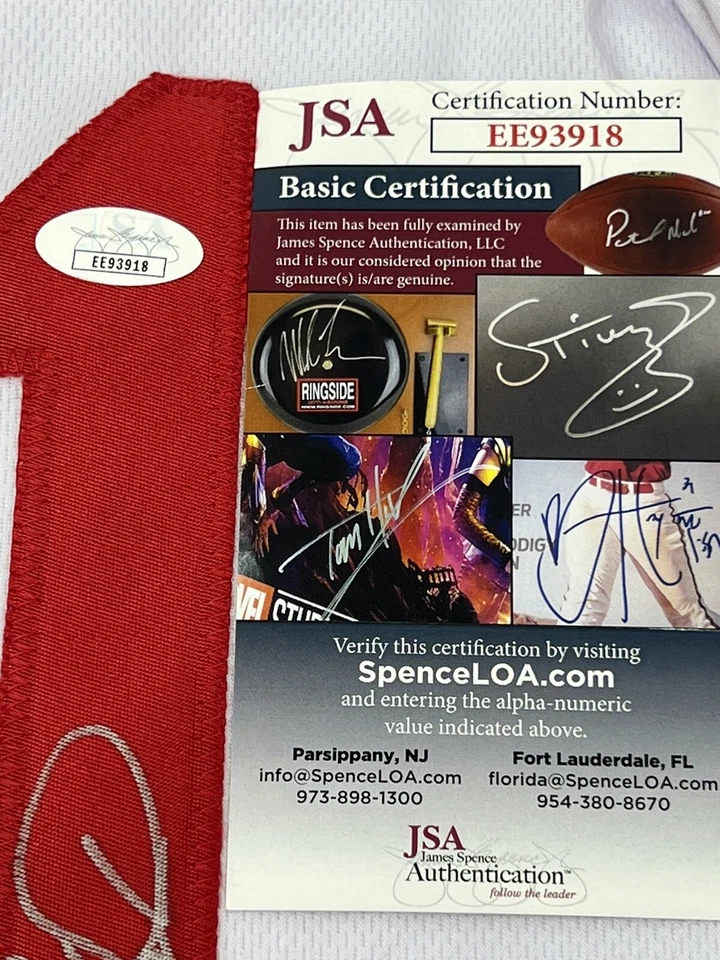 Barry Larkin Hand Signed Autographed Cincinnati Reds White Jersey JSA COA - Image 2 of 4