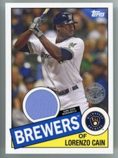 2020 Topps LORENZO CAIN 1985 Topps Baseball Relic #85TR-LC MILWAUKEE BREWERS
