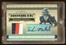 2006 NATIONAL TREASURES BRANDON MARSHALL RC AUTO /49 PATCH LOGO 3 COLOR BEARS WR