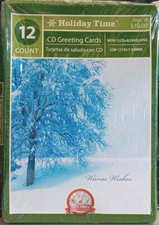 Holiday Time Cd Greeting Cards 12 Count Cds and Envelopes 16 Songs Sealed NIB