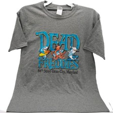 Dead Freddies 64th Street Ocean City Maryland T Shirt Grey Graphic Size XL Youth