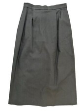 VINTAGE Black Midi Pencil Skirt High Rise Pleated Has Pockets EXCELLENT 
