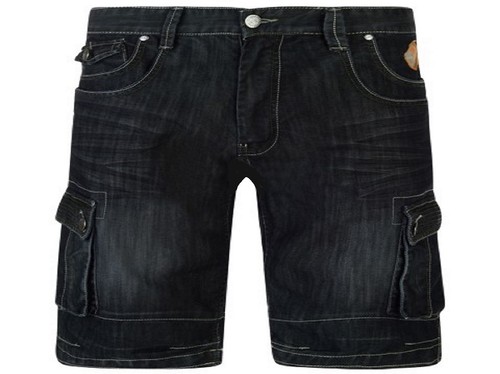 Kam Black Denim Shorts Waist 46 