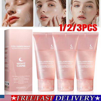 1/2/3PCS Medicuben Collagen Overnight Wrapping Peel Off Facial Mask Moisturizing
