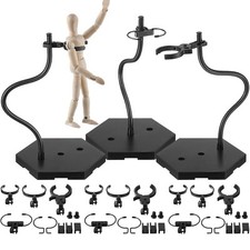 3 Sets Action Figure Stand 12 Inch Figure Display with Attachable Base Flexib...
