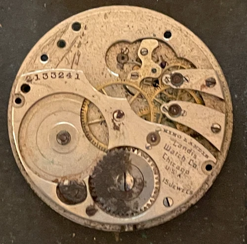 Antique 1909 Illinois Grade 228 Pocket Watch Movement Parts 12s 15j USA