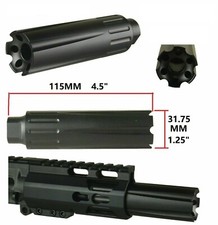 Low Concussion, 4.5" Extra Long Muzzle Brake Compensator for .223/556,.308, 9mm