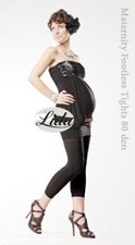 80 Denier Black Maternity Long Leggings by Lida Hosiery No. 410
