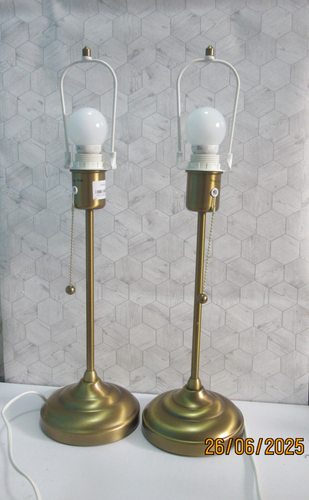 Pair of IKEA ÅRSTID Table Lamps – Brass Finish with Shade Holders & Rings - Picture 2 of 18