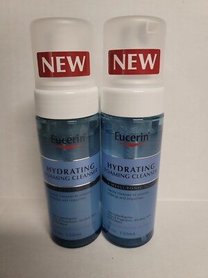 2 ~Eucerin Hydrating Foaming Daily Facial Cleanser with Hyaluronic Acid, 5 Fl Oz
