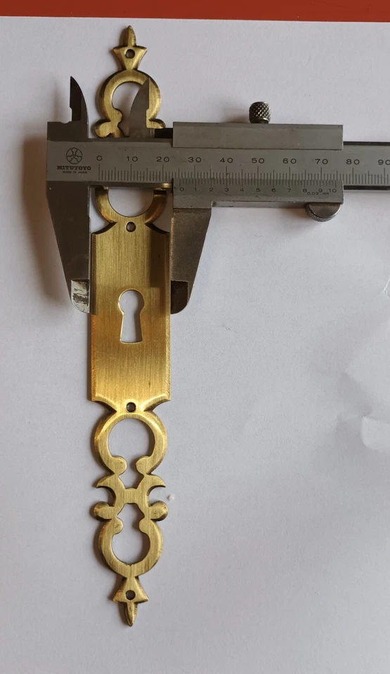 Entrée De Serrure Régence en Bronze  Vieilli  19 CM  - Photo 3/3