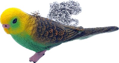 Einzigartige GRÜNE WELLENSITTICH HALSKETTE Vogel HAUSTIER Handarbeit Wellensittich großer ANHÄNGER Geschenk