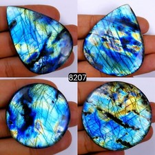 4Pc 519 Ct Natural Labradorite Cabochon Loose Gemstone Lot 58x48 35x35mm R-8207