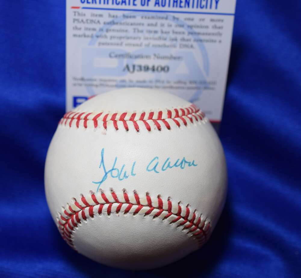 Hank Aaron PSA DNA Coa Autograph National League ONL Signed Baseball