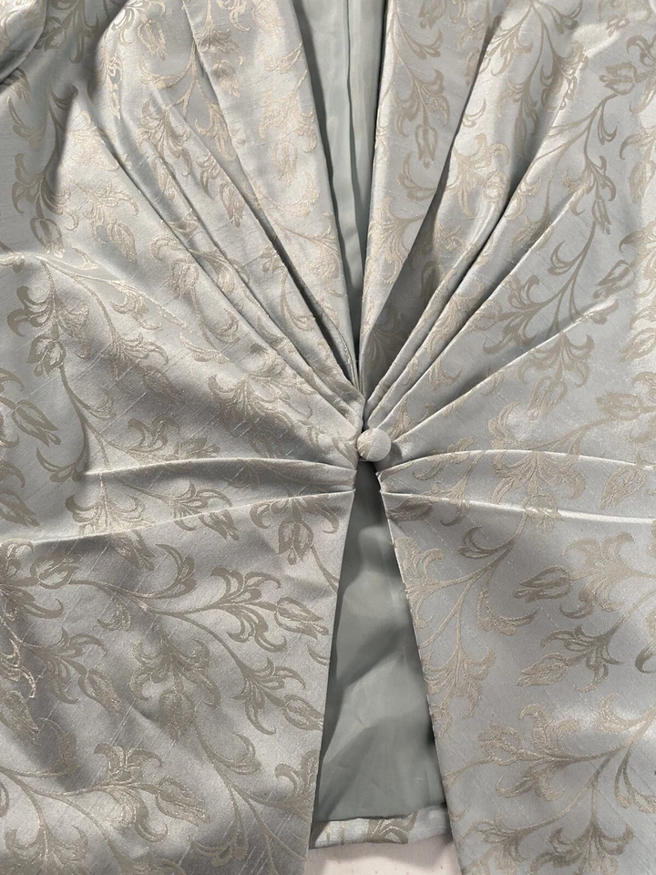 Jessica Howard Blazer Womens 12W 12  Light Teal One Button 3/4 Sleeve - Image 3 of 4