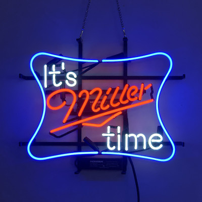 US STOCK It's Miller Time Miller Lite Beer 17''x14'' Neon Sign Lamp Light Glass