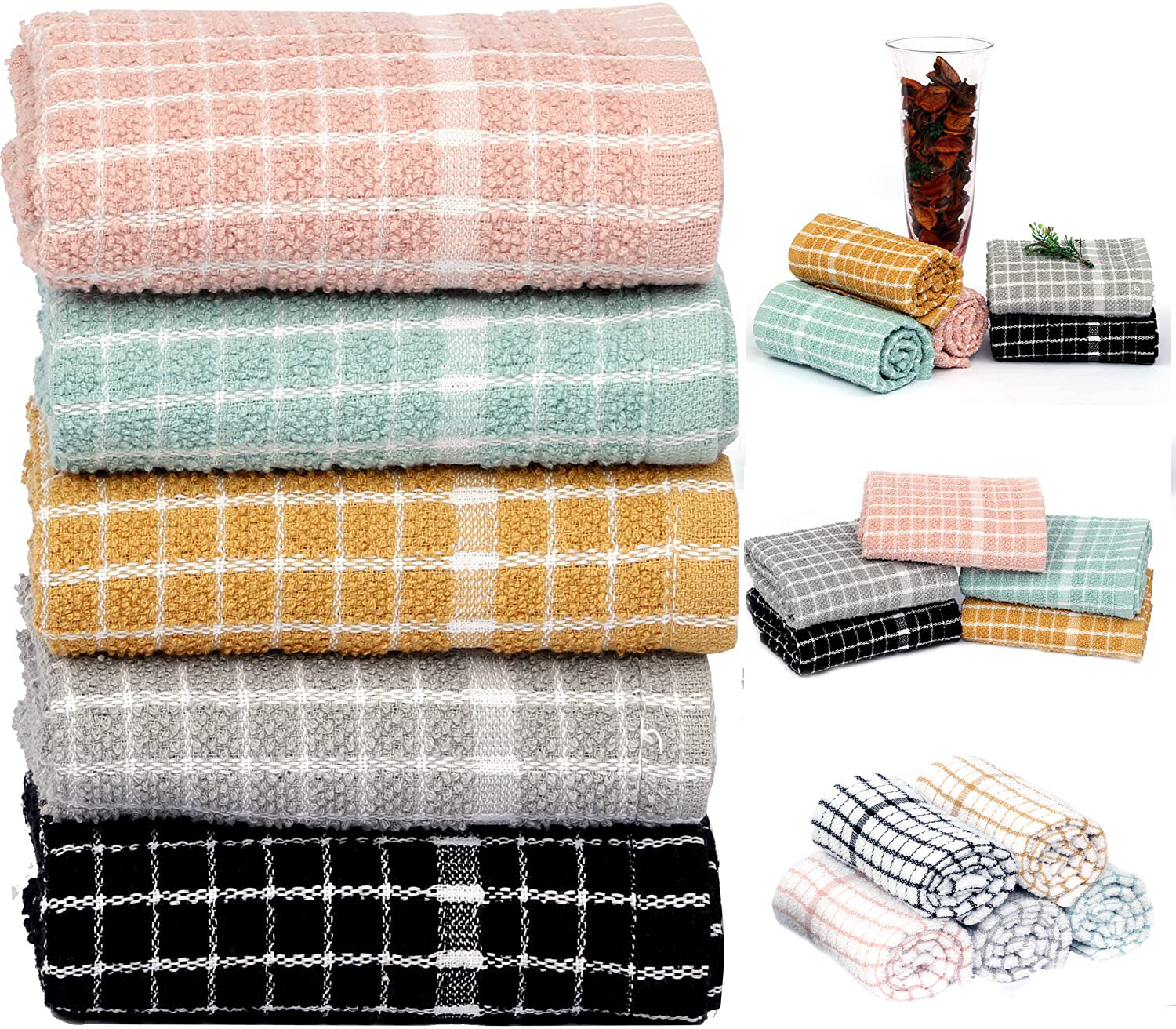 Terry Tea Towels 100 Egyptian Cotton Kitchen Cloths Dish cleaning Bar