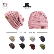 Beanie hat - Winter Hat Bubble Knit Two Tone Soft Stretch Cable Knit Beanie S12