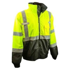 Radians Hi-Viz Green Class-3 Polyester Bomber Jacket, XL Size
