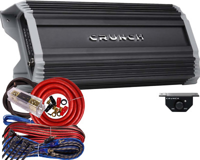 Crunch PZ2-3030.1D 3000W Mono Car Amplifier, 1 Ohm Stable, Bass Remote +Amp Kit