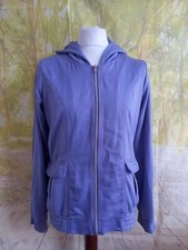 Reebok purple 100 polyester full zip hooded Tracksuit Jacket UK women's size XL