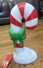 Place  Time 11" Light Up Tabletop Candy Cane Christmas Blow Mold - NWT 2024