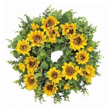 20 Inch Spring Sunflower Wreath for Front Door - Artificial Yellow Yellow03