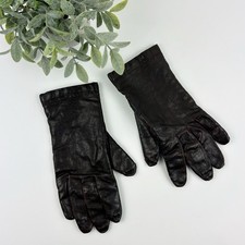 Vintage Genuine Leather Brown Women's Gloves Size 7 1/2