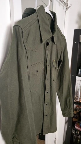 Iron Heart 13 oz Military Serge Snap Shirt size large image 3