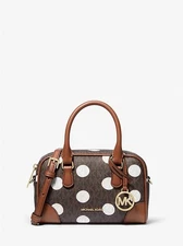 Michael Kors Thompson X-TRA Small Polka Dot Signature Logo Satchel- NWT