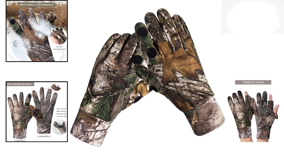 Anti-Slip Camo Gloves for Kids: Perfect for Hunting, Archery, and Outdoor Sports - Image 2 of 4