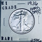 1936 LIBERTY WALKING SILVER HALF DOLLAR HI GRADE U.S. MINT RARE COIN 2596 — photo 1