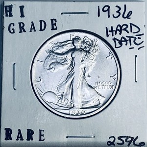 1936 LIBERTY WALKING SILVER HALF DOLLAR HI GRADE U.S. MINT RARE COIN 2596