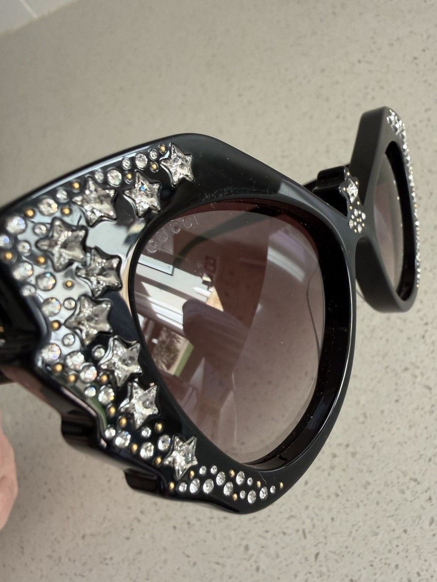 Gucci Hollywood Forever 52mm Special Edition Rhinestone Cat  display picture 2