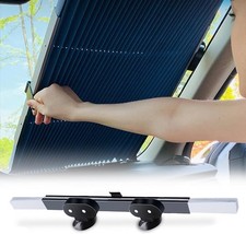 Premium Retractable Car Windshield Sun Shade, Blocks 99 UV Rays Sun Visor Shade