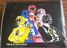 MIGHTY MORPHIN POWER RANGERS BLACK VINYL WALLET Vintage 1993 Saban EUC