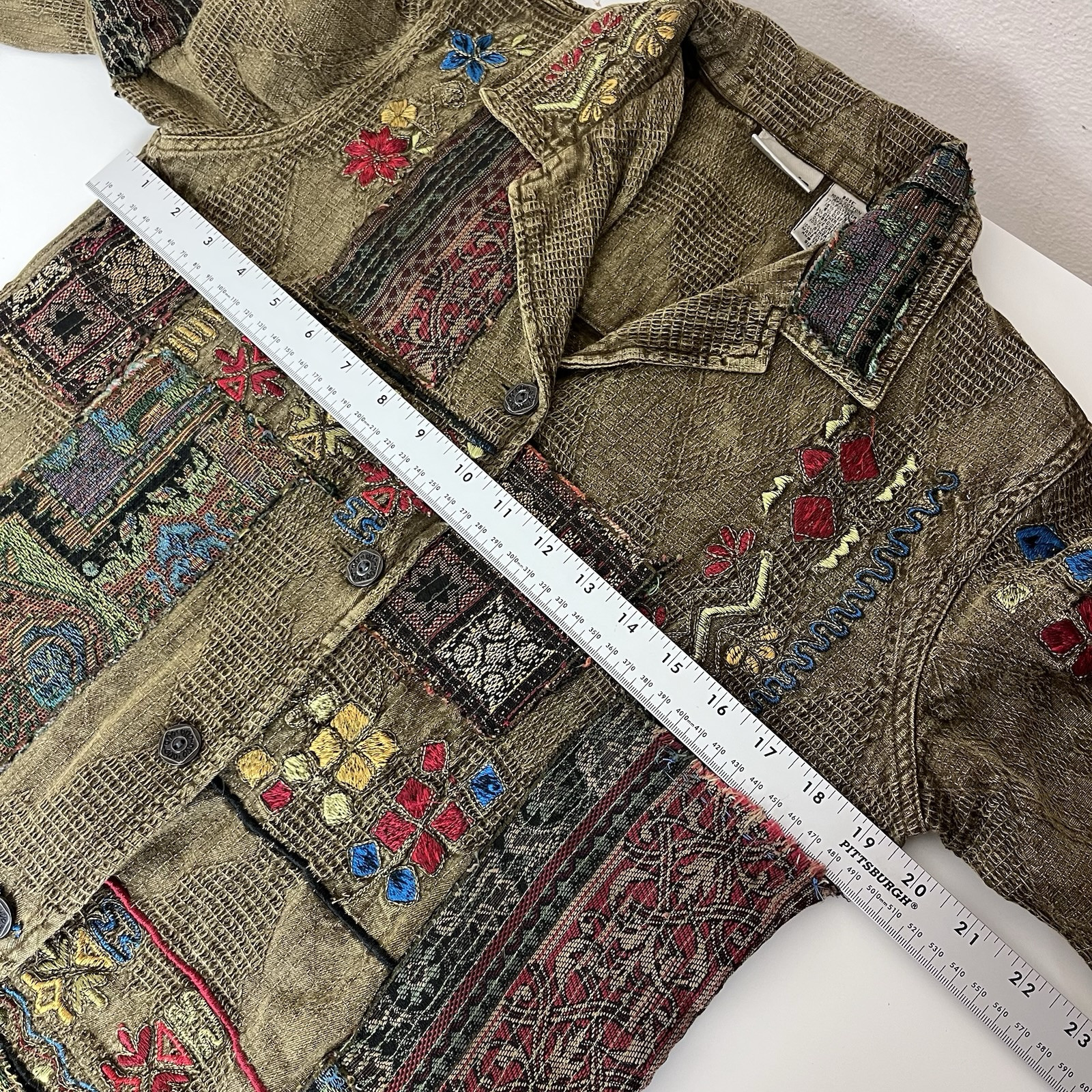 Chicos Jacket Womens Extra Small Patchwork Embroi… - image 7