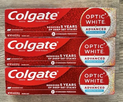 Colgate Optic White Advanced Sparkling White Toothpaste 4.5oz 3Pk Exp 2/28