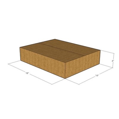 18x14x4  Flat Corrugated Shipping Boxes 32 ECT Single-Wall, 10/Pack