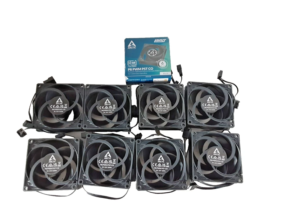 Lot of 9 - Arctic P8 PWM PST CO 80mm 12V Dual Ball Bearing Computer Cooling Fan - Image 3 of 4